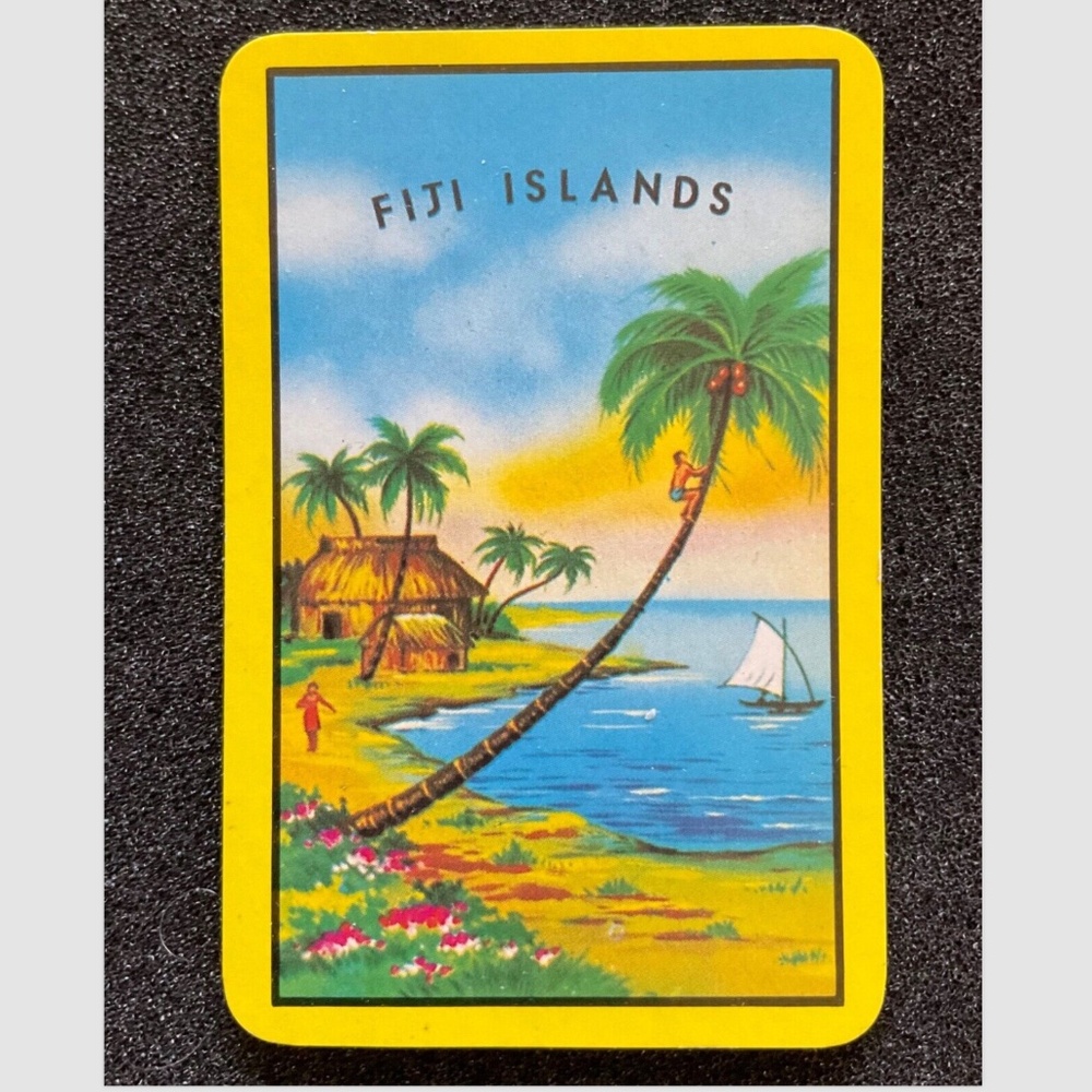 Vintage Fiji Islands Souvenir Playing Cards w Plastic Case Hong Kong Full Deck